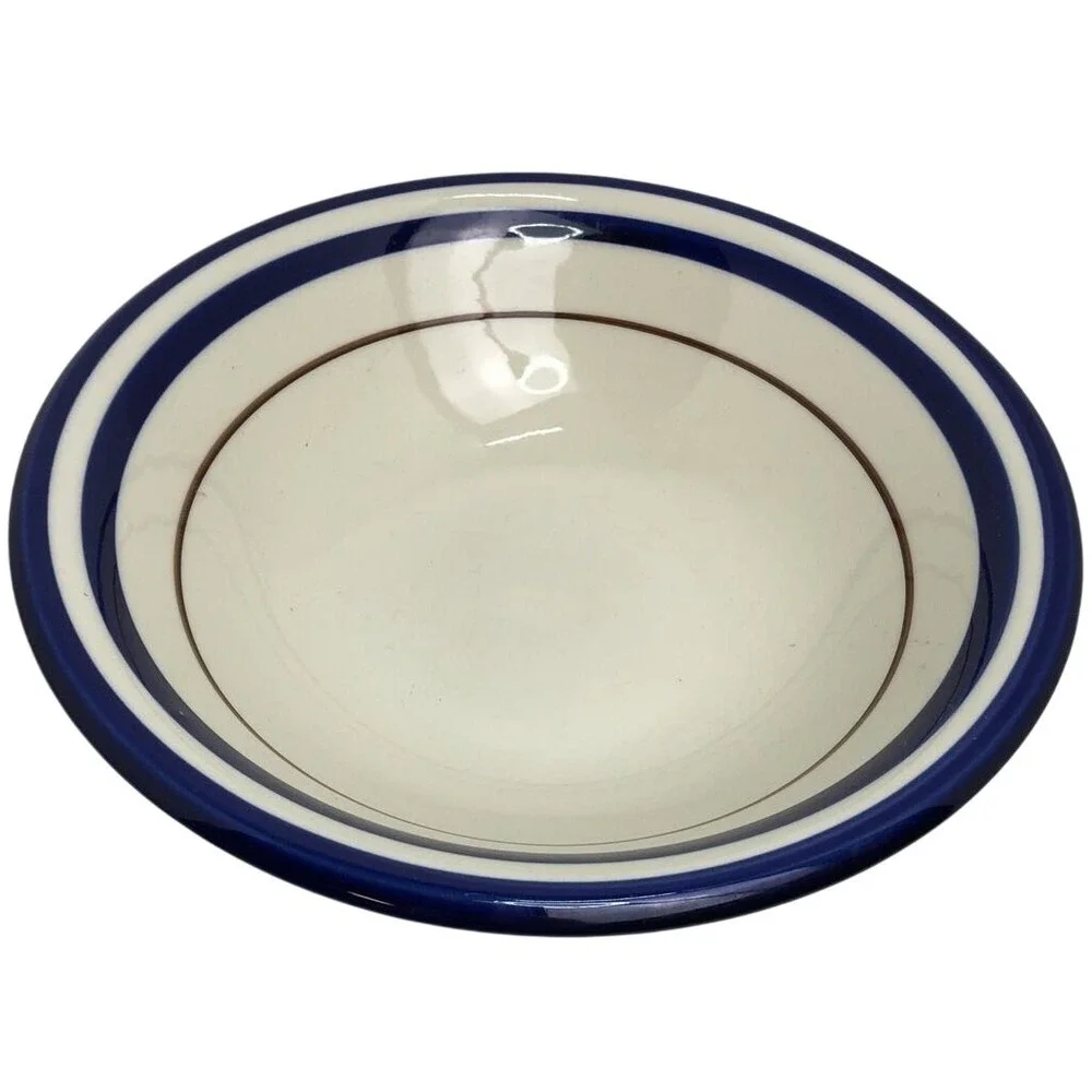 Platter and Bowl Saturn Blue 280 Made In‎ Japan Discontinued Two-Piece Blue Rim